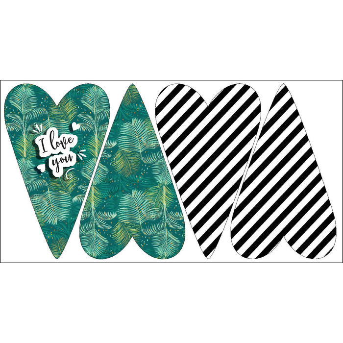 SERDUSZKA DEKORACYJNE - I love you / LIŚCIE PALMY wz. 3