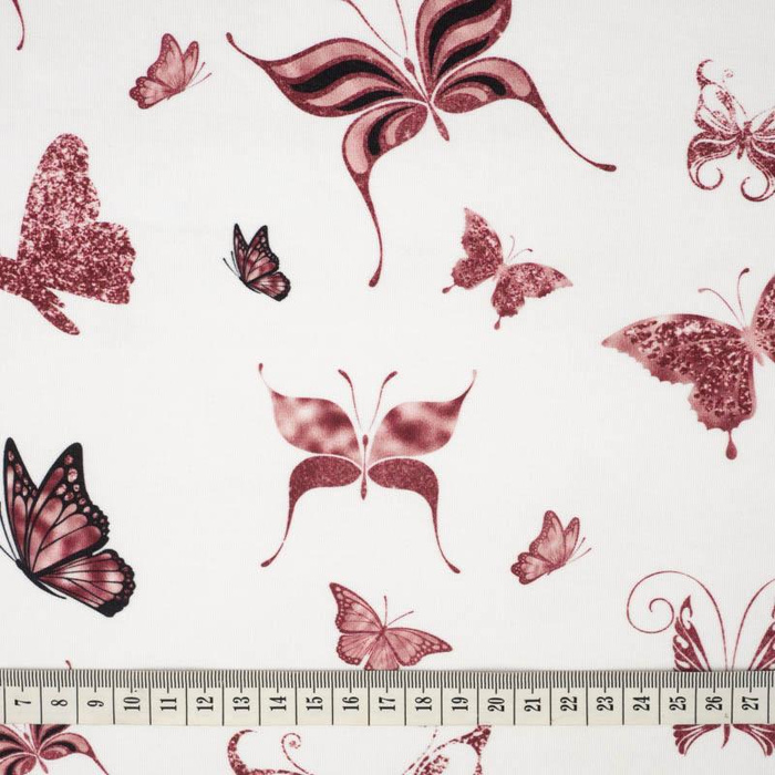 BUTTERFLIES (GLITTER BUTTERFLIES) / white - Waterproof woven fabric