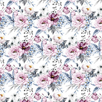 WATERCOLOR BOUQUET Pat. 4 - Cotton muslin