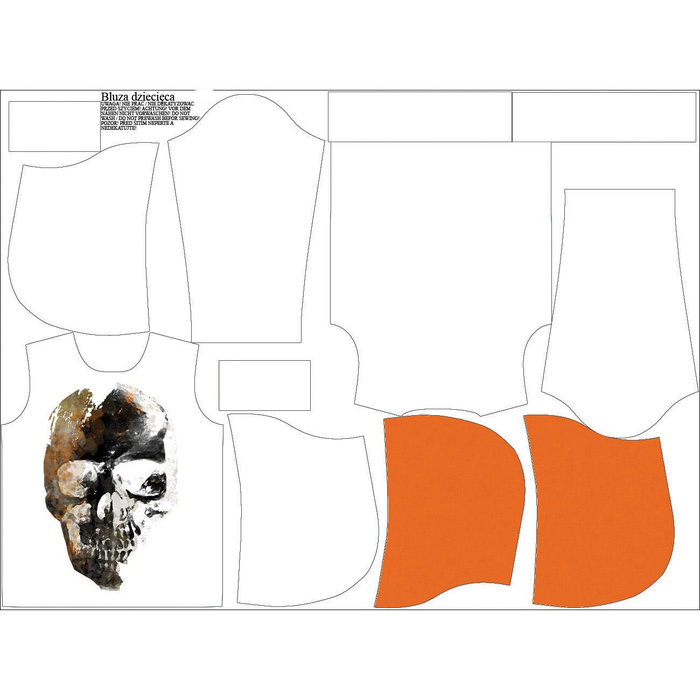 KID'S HOODIE (ALEX) - SKULL pat. 3 - sewing set (158/164)