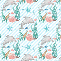 DELFINY / paski (BAJKOWY OCEAN) / aqua