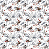 WINTER BIRDS pat. 1 (WINTER IN PARK) - Woven Fabric for tablecloths