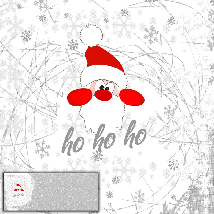 HO HO HO / bílí - PANORAMICKÝ PANEL 60 cm