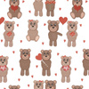 BEARS IN LOVE / white (BEARS IN LOVE) - Cotton woven fabric