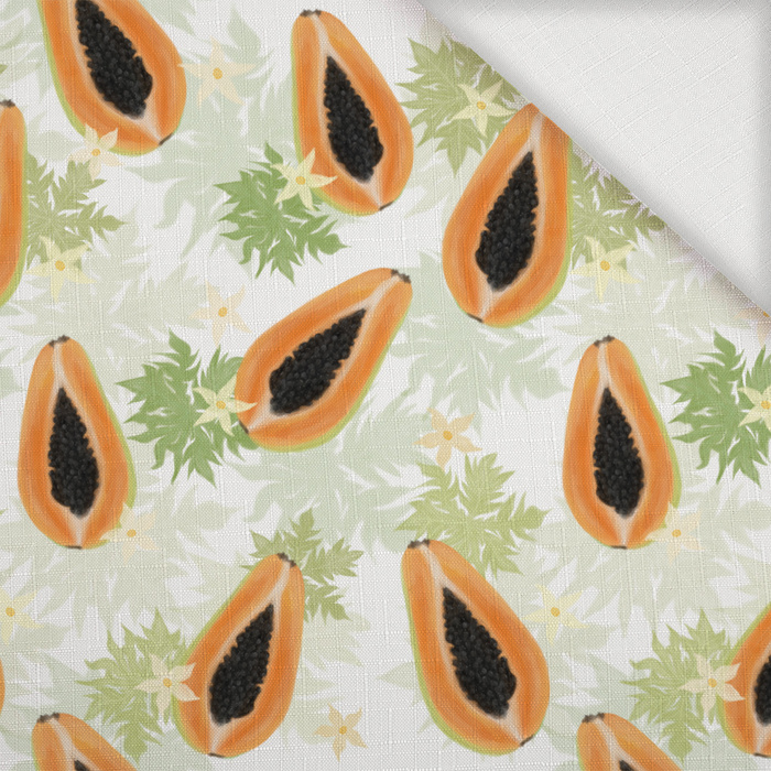 PAPAYA ORANGE & WHITE - Webware für Tischdecken