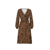 WRAP MIDI DRESS (BIANCA) - ANIMALS MIX / caramel - sewing set XXL