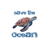 SCHILDKRÖTE (Save the ocean) / weiß L - Single Jersey TE210
