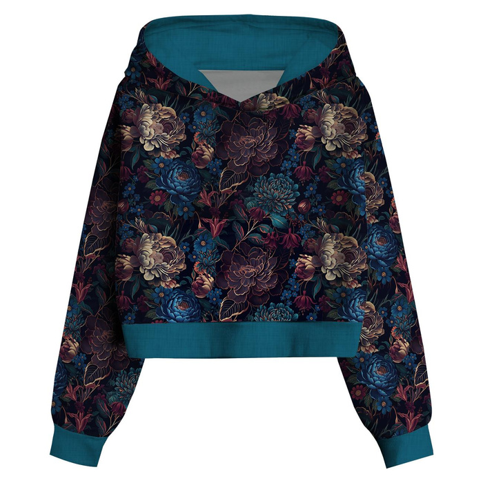 Cropped hoodie (IDA) - FLOWERS wz.63 - sewing set - S