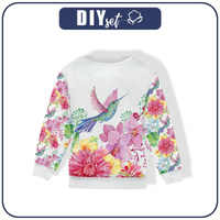 DZIECIĘCA BLUZA (NOE) - KOLIBRY I KWIATY wz. 2 - dzianina pętelkowa (86/92)