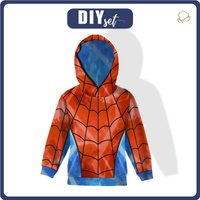 KINDER HOODIE - SPINNENNETZ (rot) - Sommersweat (110/116)