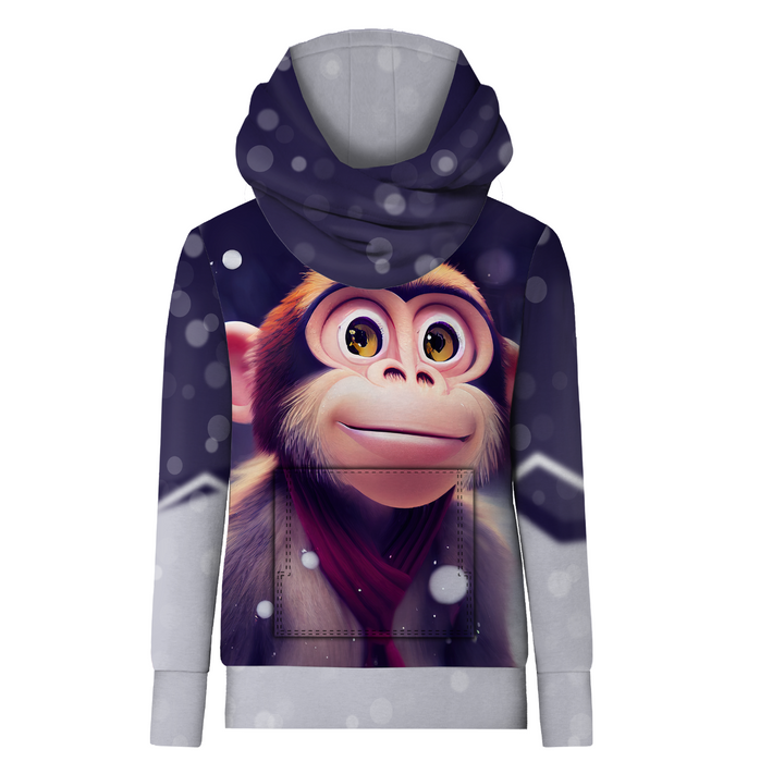 UNISEX HOODIE (HYDRA) - ANIMIERTER AFFE - Nähset (122/128)