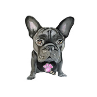 BULLDOG / schwarz - SINGLE JERSEY PANEL 50cm x 60cm