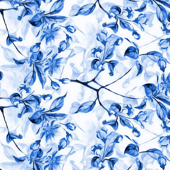 APFELBLÜTE Ms. 1 (classic blue) - Baumwoll Musselin