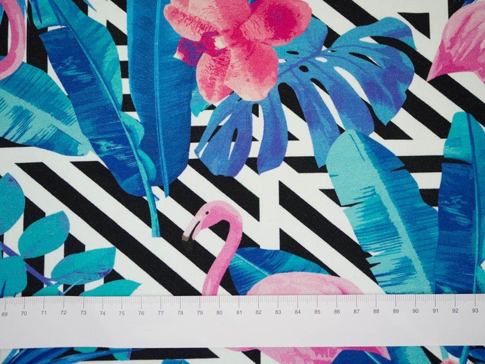 TROPICAL FLAMINGOS - Viscose jersey WE210