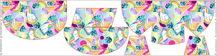 HIP BAG - UNICORNS AND ICE CREAM / rainbow - small