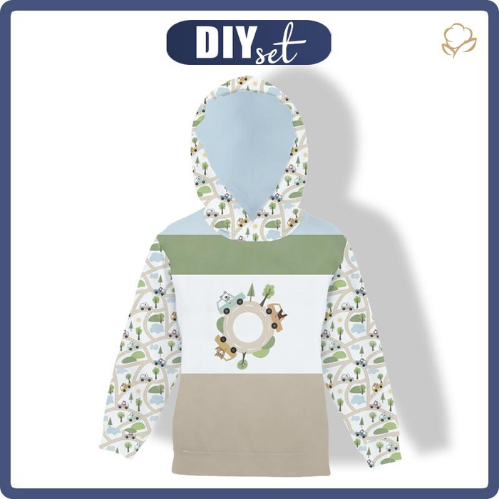 DĚTSKÁ MIKINA S KAPUCÍ  (ALEX) - MEDVÍDCI / kruhový objezd (MĚSTSKÉ MEDVÍDCI) - teplákovina 98