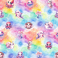 SEA ANIMALS PAT. 3- Slub Weave