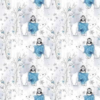 PINGWINY NA MISIACH / biały (ZACZAROWANA ZIMA)