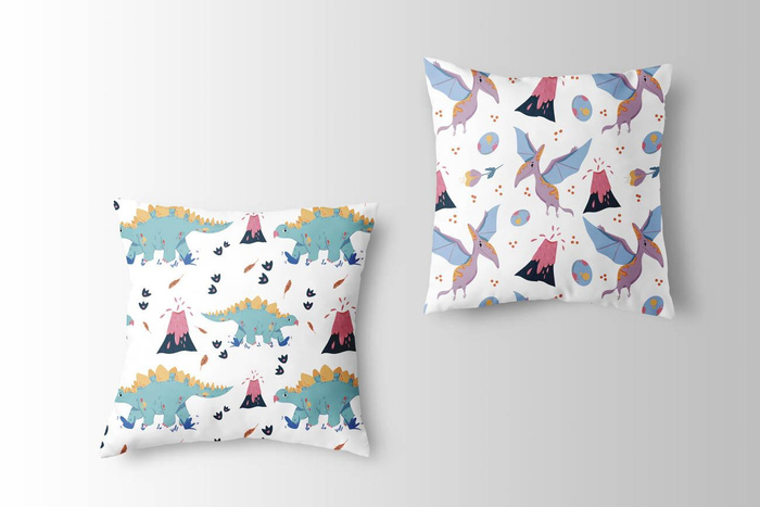 PTERODACTYL / VOLCANO - Cotton woven fabric