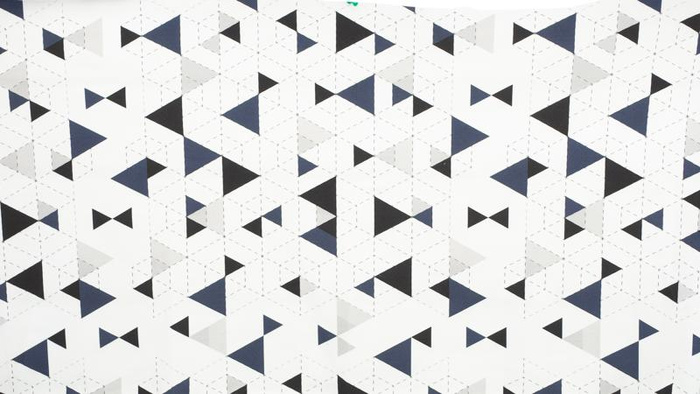 GEOMETRIC TRIANGLES NAVY 2 / white - single jersey with elastane TE210