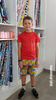 KID`S SHORTS (RIO) - MARINE pat. 4 - looped knit fabric (122/128)
