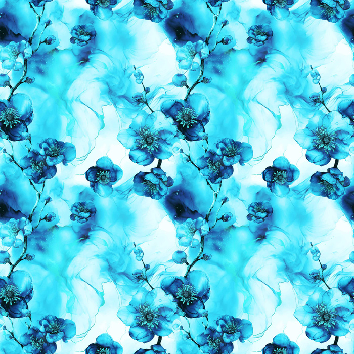 ALCOHOL PASTEL INK wz.7 blue- Welur tapicerski