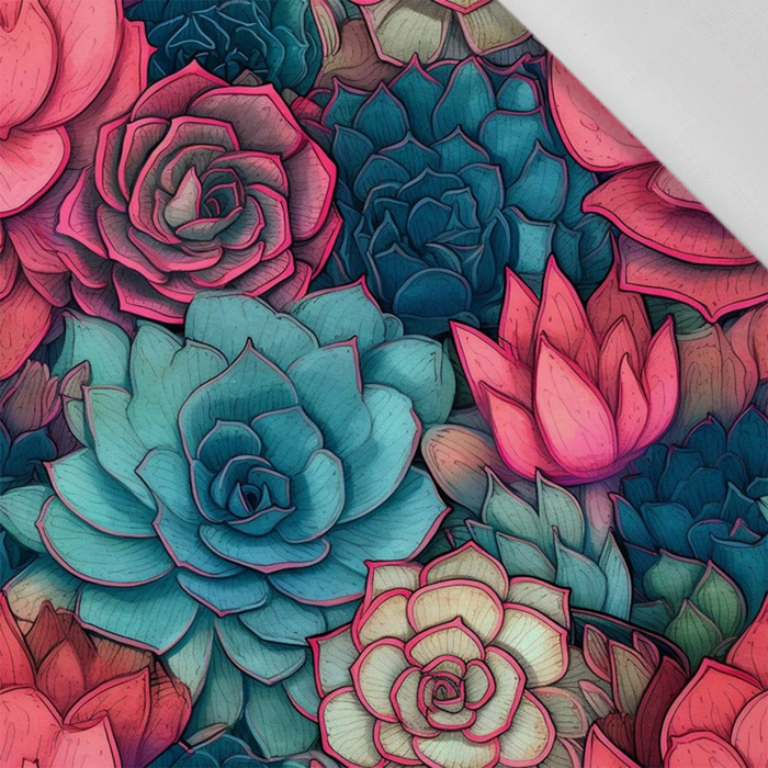 SUCCULENT PLANTS WZ. 6 - tkanina viskózová