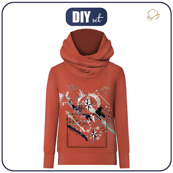 Unisex mikina s kapucí (HYDRA) - KOMPAS VZ. 2 - Sada šití XS