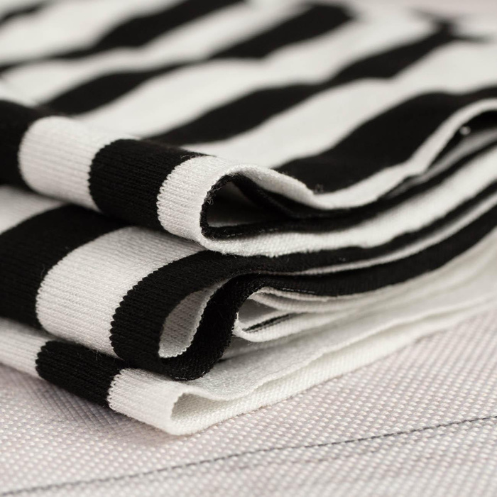 PASKI BIAŁY / CZARNY 1,0cm x 1,0cm - Jersey wiskozowy