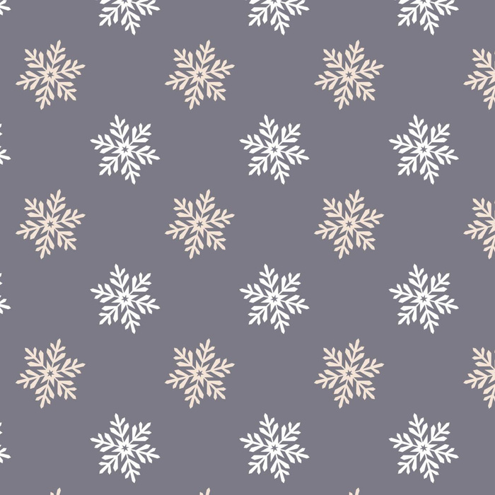 SNOWFLAKES pat. 5 (WINTER TIME) / grey - Cotton woven fabric