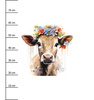 WATERCOLOR COW - panel (75cm x 80cm) SINGLE JERSEY PANEL