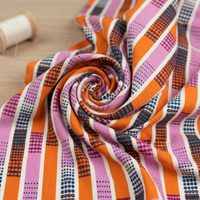 Viskose-Jersey - Retro Papaya orange  & Pink wz.1