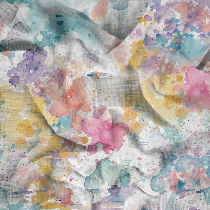 COLORFUL BLOTS - Baumwoll Musselin