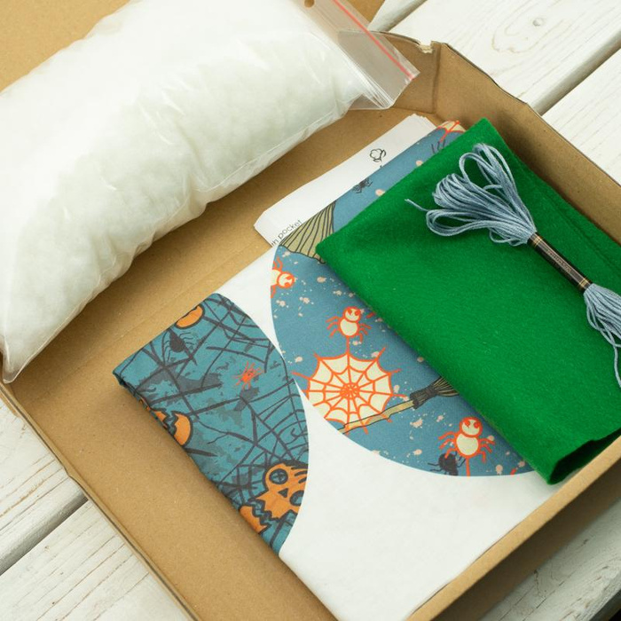 Kürbis Girlande / grau - Nähset