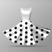 Duży panel na spódnicę z koła - jersey wiskozowy - POLKA DOTS