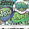 COMICS (grün - blau) - Baumwoll Webware