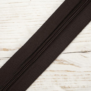 Stuha pro spirální zip 5mm tmavohnědý - 141