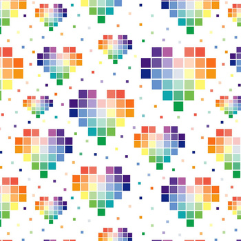 SRDCE (PIXELY) - organický úplet single jersey s elastanem