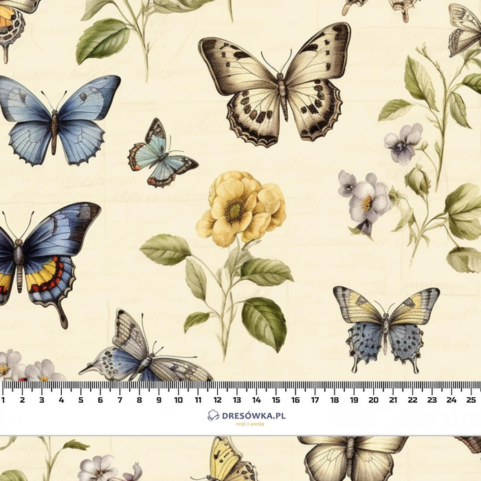 VINTAGE BUTTERFLY - Waterproof woven fabric