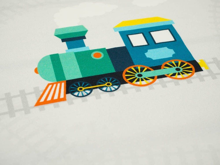 LOCOMOTIVE / blue - panel, looped knit 