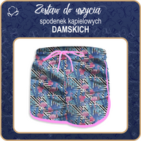 Damen Badeshorts - TROPISCHE FLAMINGOS M