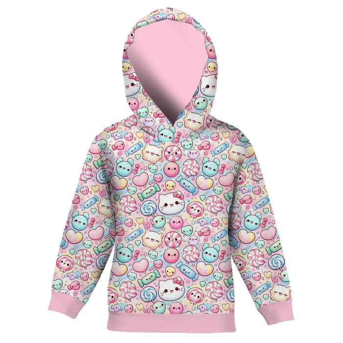KID'S HOODIE (ALEX) - SWEETS PAT.12 - looped knit fabric (122/128)