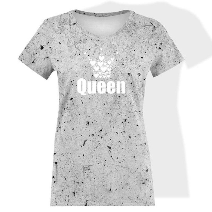DÁMSKÉ TRIČKO - QUEEN / beton   - single jersey XL