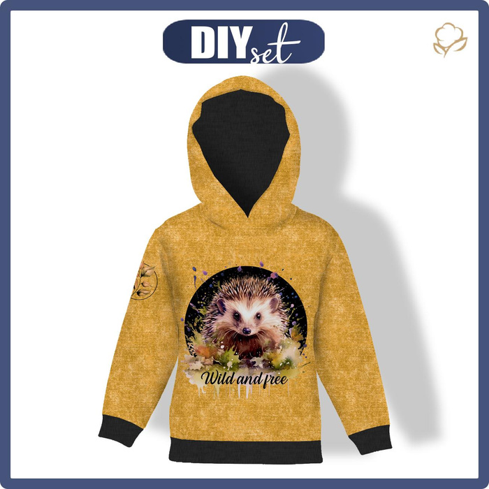 KINDER HOODIE (ALEX) - WATERCOLOR HEDGEHOG - Sommersweat (122/128)