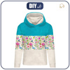 BLUZA DAMSKA (POLA) CLASSIC Z KAPTUREM - ZIMORODKI (ZIMORODKI NA ŁĄCE) / pasy -  dzianina pętelkowa  XL