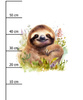 WATERCOLOR SLOTH PAT. 2 - panel (60cm x 50cm) Waterproof woven fabric