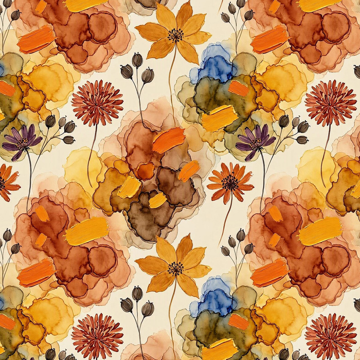 AUTUMN FLOWERS WZ. 25 - single jersey