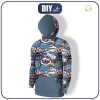 MEN’S HOODIE (COLORADO) - COMICS (blue - red) - sewing set