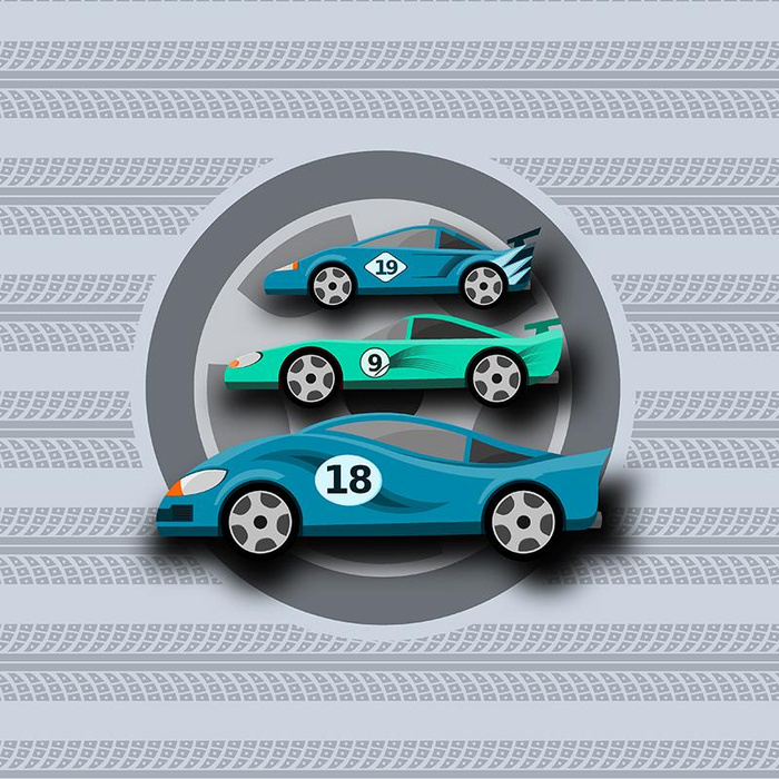 FAST WHEELS / blue - panel single jersey TE210