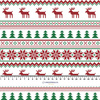 REINDEERS PAT. 2 / maroon - green - Woven Fabric for tablecloths